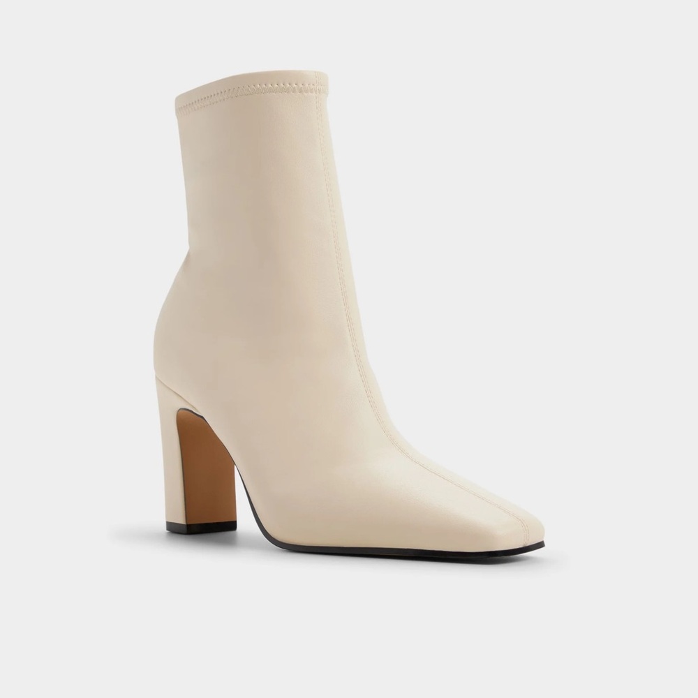 ALDO White Leather Booties